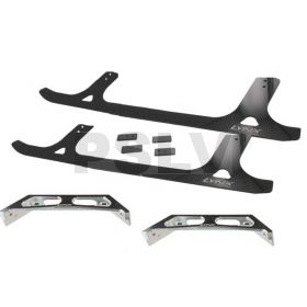 LX0728  Lynx Ultra Landing Gear Silver Carbon Fiber Skids T-REX 550/600  